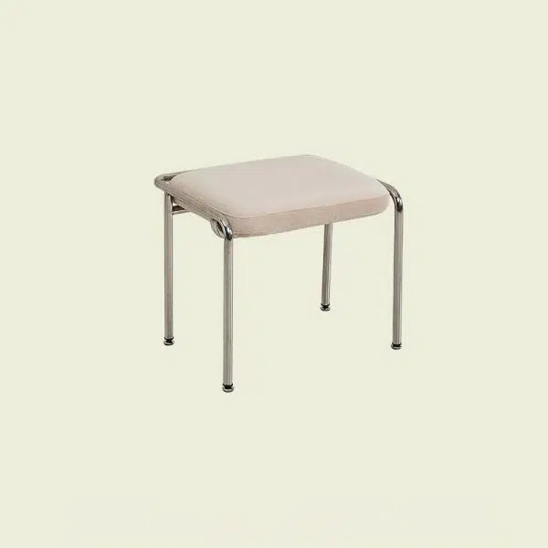 Contemporary Nordic Square Cotton Linen Carbon Steel Stainless Steel Vanity Stool Backless Armless For Bedroom - Image 17