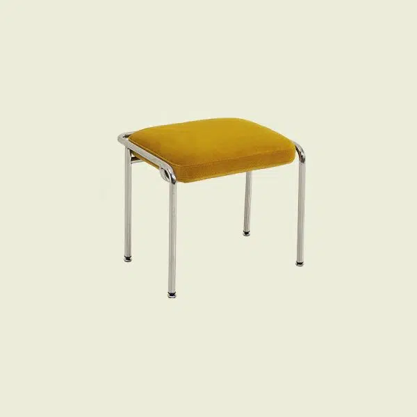 Contemporary Nordic Square Cotton Linen Carbon Steel Stainless Steel Vanity Stool Backless Armless For Bedroom - Image 18