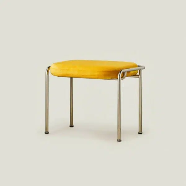 Contemporary Nordic Square Cotton Linen Carbon Steel Stainless Steel Vanity Stool Backless Armless For Bedroom - Image 24