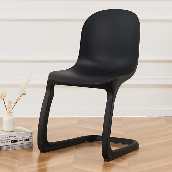 Contemporary Nordic Arc Geometry Macarons Full PP Dining Chair Backrest Armless For Dining Room - Image 21