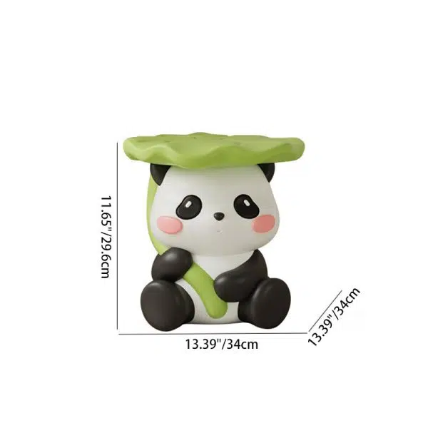 Contemporary Creative Cute Lotus Leaf Panda Fiberglass Footstool Backless Armless For Entryways - Image 4