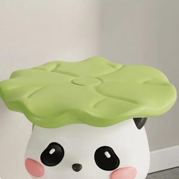 Contemporary Creative Cute Lotus Leaf Panda Fiberglass Footstool Backless Armless For Entryways - Image 5