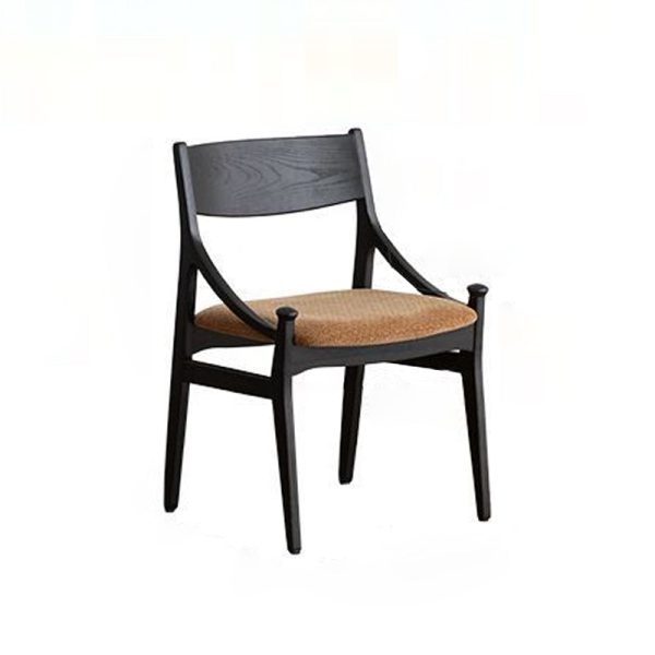 Contemporary Retro Arc Upholstered Fabric Ash Dining Chair Backrest Armless For Dining Room - Image 12