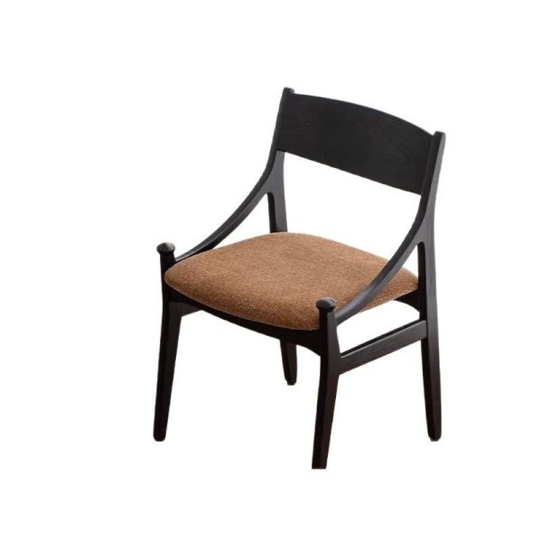 Contemporary Retro Arc Upholstered Fabric Ash Dining Chair Backrest Armless For Dining Room - Image 11