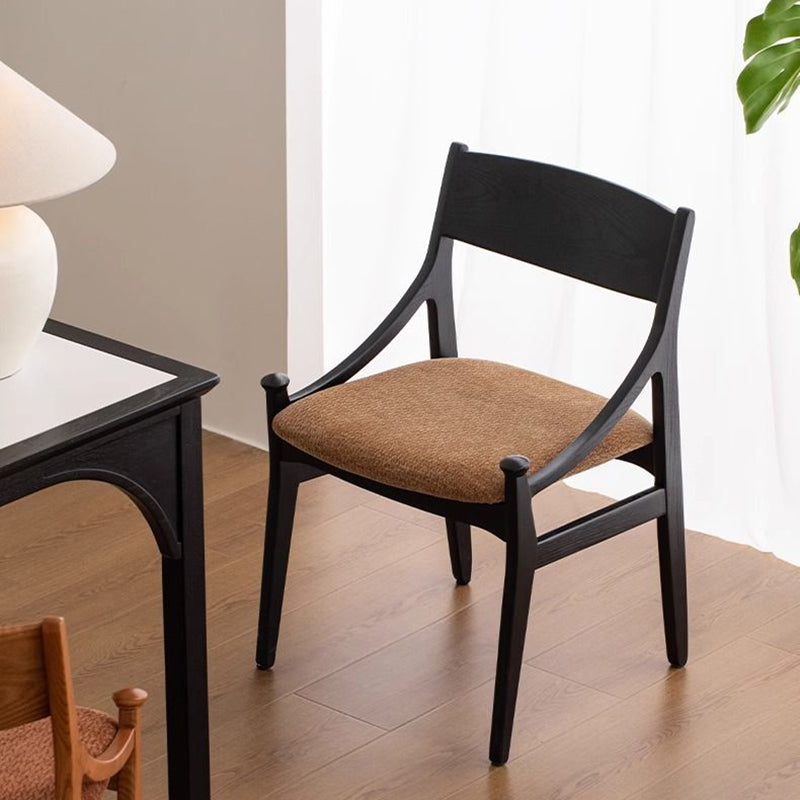 DFM-Chair-FA01405-2.jpg Contemporary Retro Arc Upholstered Fabric Ash Dining Chair Backrest Armless For Dining Room - Image 1