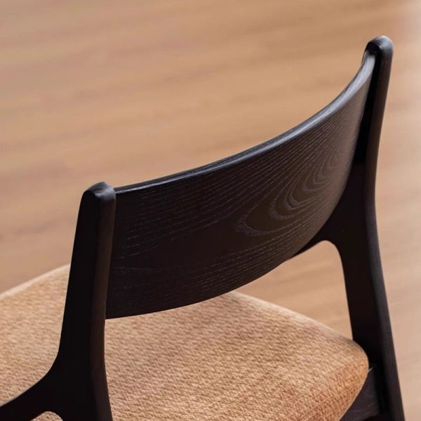 Contemporary Retro Arc Upholstered Fabric Ash Dining Chair Backrest Armless For Dining Room - Image 5
