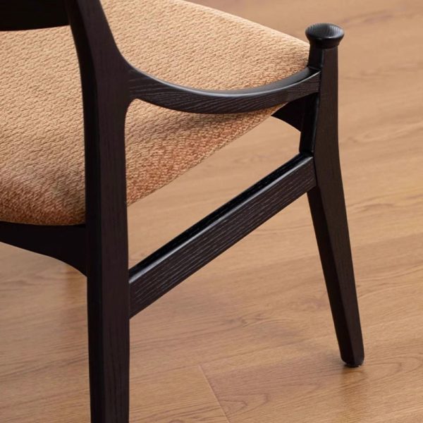 Contemporary Retro Arc Upholstered Fabric Ash Dining Chair Backrest Armless For Dining Room - Image 6