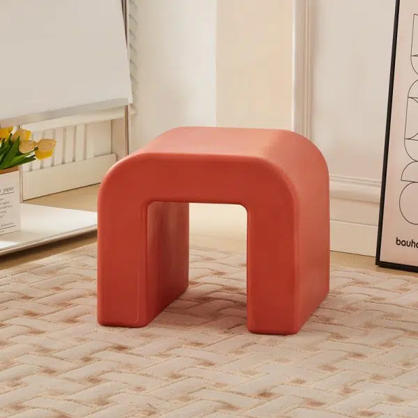 Contemporary Creative Geometry Shape Full PP Low Stool Backless Armless For Living Room - Image 7