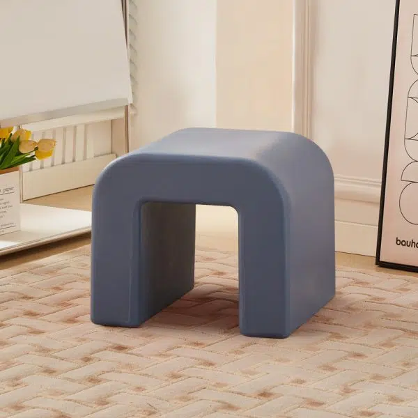 Contemporary Creative Geometry Shape Full PP Low Stool Backless Armless For Living Room - Image 11