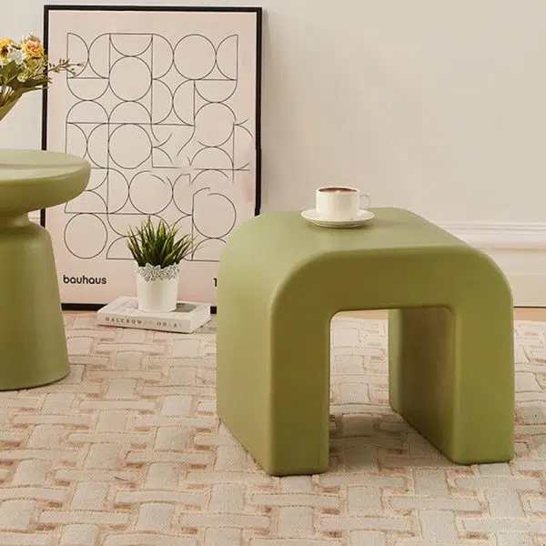 Contemporary Creative Geometry Shape Full PP Low Stool Backless Armless For Living Room - Image 8