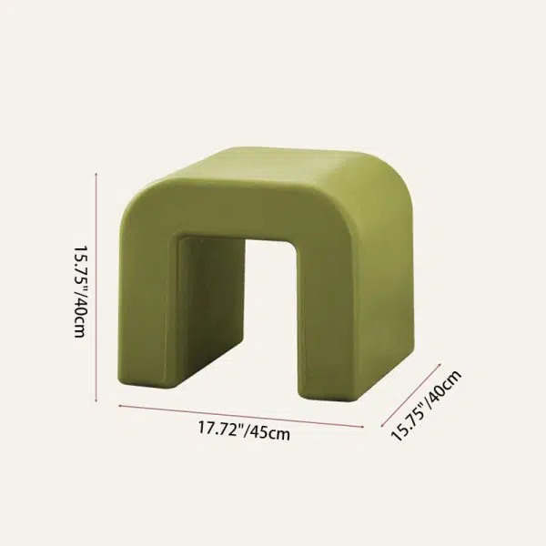 Contemporary Creative Geometry Shape Full PP Low Stool Backless Armless For Living Room - Image 4