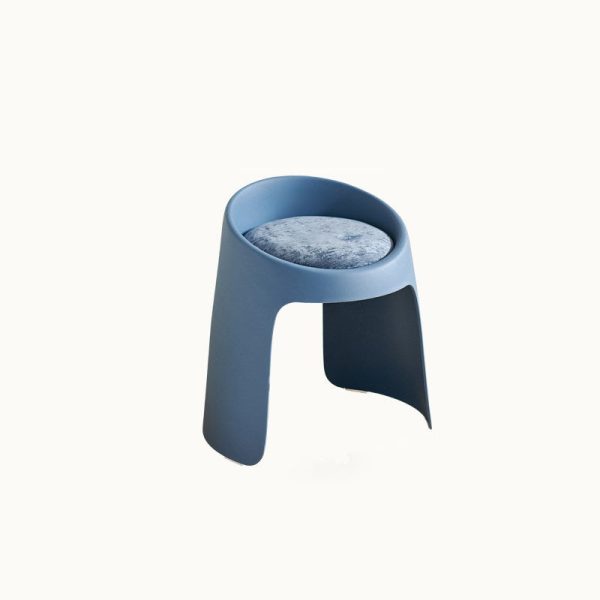 Contemporary Nordic Fabric PP Sponge Upholstered Dining Chair Backless Armless For Dining Room - Image 21