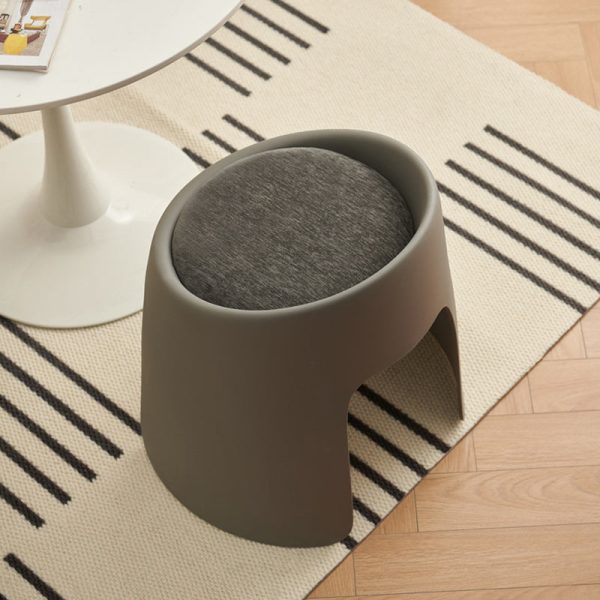 Contemporary Nordic Fabric PP Sponge Upholstered Dining Chair Backless Armless For Dining Room - Image 16