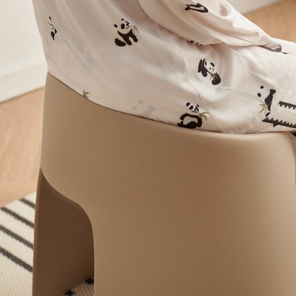 Contemporary Nordic Fabric PP Sponge Upholstered Dining Chair Backless Armless For Dining Room - Image 8