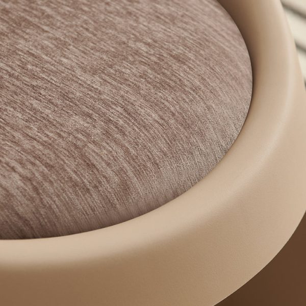 Contemporary Nordic Fabric PP Sponge Upholstered Dining Chair Backless Armless For Dining Room - Image 7