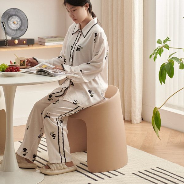 Contemporary Nordic Fabric PP Sponge Upholstered Dining Chair Backless Armless For Dining Room - Image 11