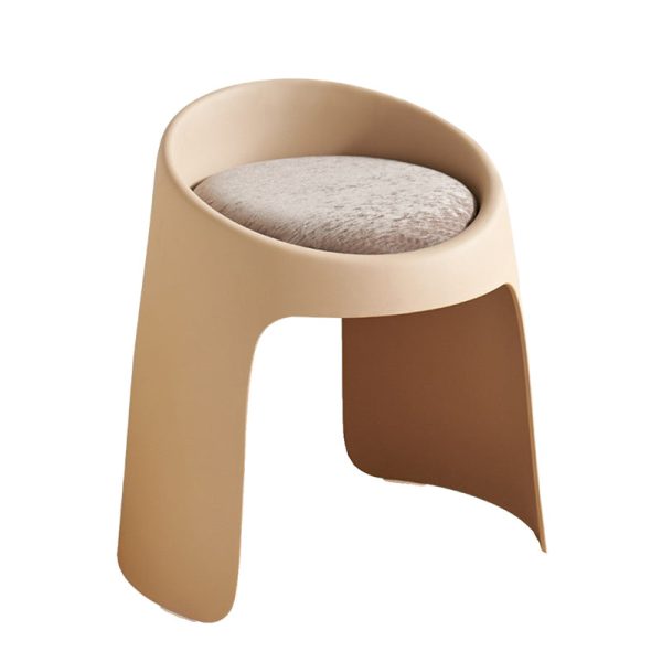 Contemporary Nordic Fabric PP Sponge Upholstered Dining Chair Backless Armless For Dining Room - Image 25