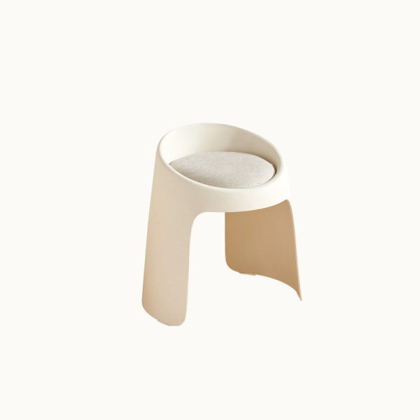 Contemporary Nordic Fabric PP Sponge Upholstered Dining Chair Backless Armless For Dining Room - Image 17