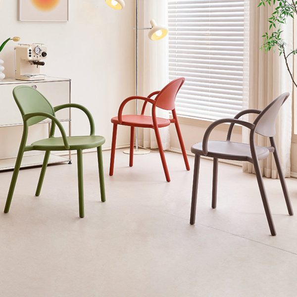 Contemporary Nordic Arc Full PP Dining Chair Backrest Armrest For Dining Room - Image 10