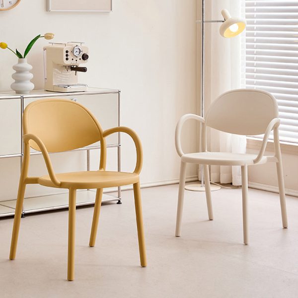 Contemporary Nordic Arc Full PP Dining Chair Backrest Armrest For Dining Room - Image 12