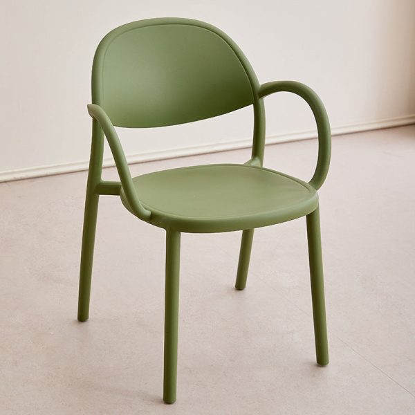 Contemporary Nordic Arc Full PP Dining Chair Backrest Armrest For Dining Room - Image 22