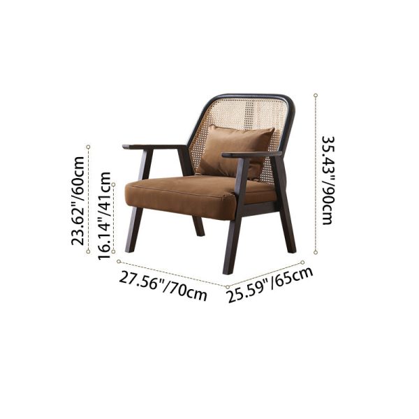 Contemporary Scandinavian Square Flannelette Solid Wood Rattan Ash Sponge Sofa Backrest Armrest For Living Room - Image 4