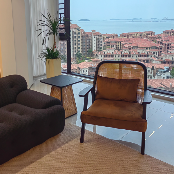 Contemporary Scandinavian Square Flannelette Solid Wood Rattan Ash Sponge Sofa Backrest Armrest For Living Room - Image 21