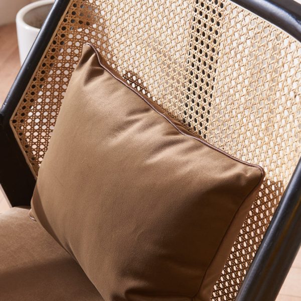 Contemporary Scandinavian Square Flannelette Solid Wood Rattan Ash Sponge Sofa Backrest Armrest For Living Room - Image 7