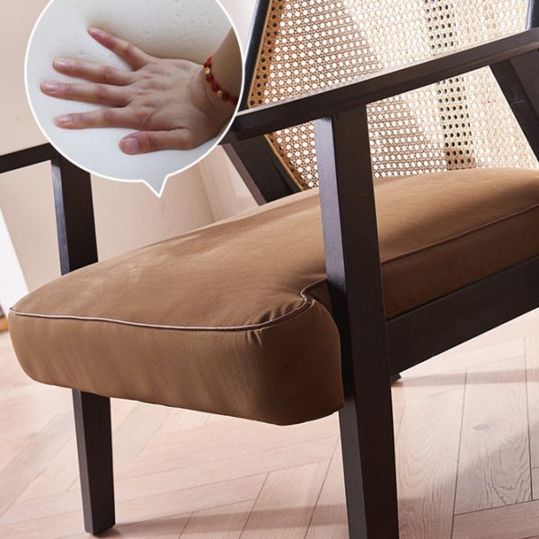 Contemporary Scandinavian Square Flannelette Solid Wood Rattan Ash Sponge Sofa Backrest Armrest For Living Room - Image 8