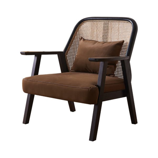 Contemporary Scandinavian Square Flannelette Solid Wood Rattan Ash Sponge Sofa Backrest Armrest For Living Room - Image 19