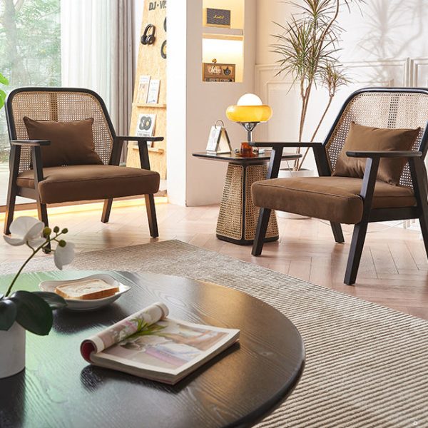 Contemporary Scandinavian Square Flannelette Solid Wood Rattan Ash Sponge Sofa Backrest Armrest For Living Room - Image 17