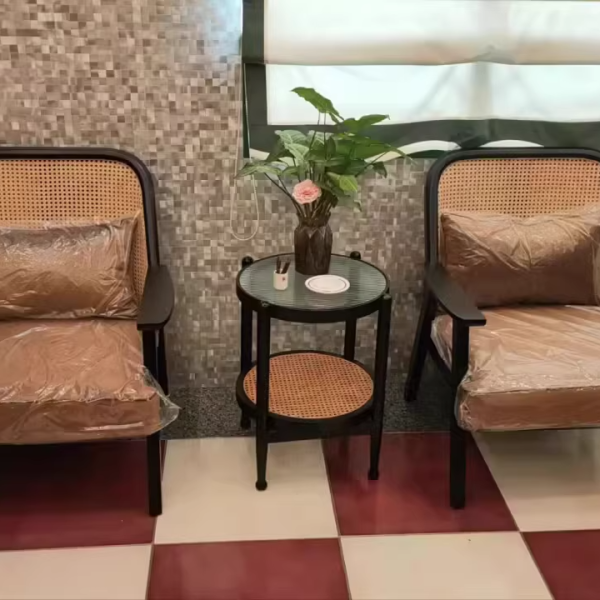 Contemporary Scandinavian Square Flannelette Solid Wood Rattan Ash Sponge Sofa Backrest Armrest For Living Room - Image 23