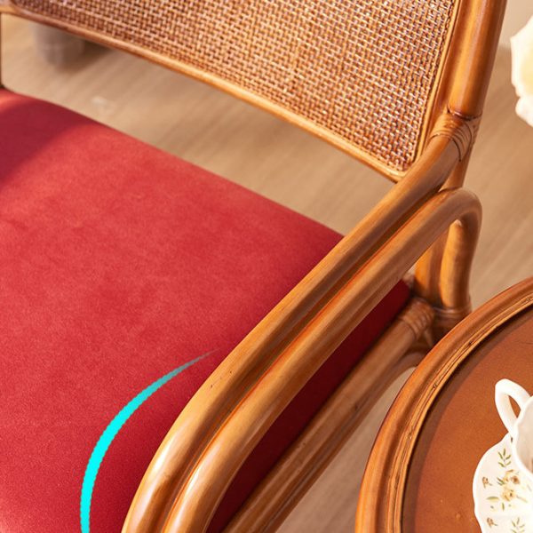 Traditional Japanese Square Flannelette Rattan Weaving Sponge Sofa Backrest Armrest For Living Room - Image 8