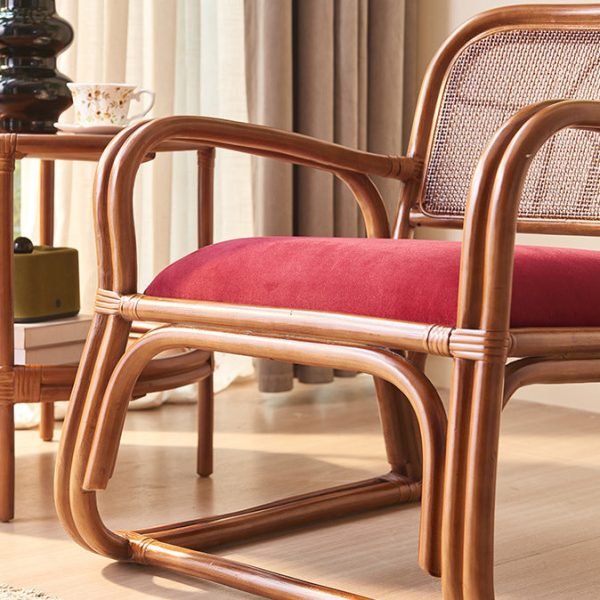 Traditional Japanese Square Flannelette Rattan Weaving Sponge Sofa Backrest Armrest For Living Room - Image 5