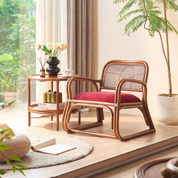 Traditional Japanese Square Flannelette Rattan Weaving Sponge Sofa Backrest Armrest For Living Room - Image 18