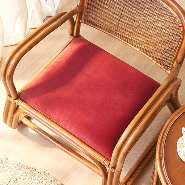 Traditional Japanese Square Flannelette Rattan Weaving Sponge Sofa Backrest Armrest For Living Room - Image 9