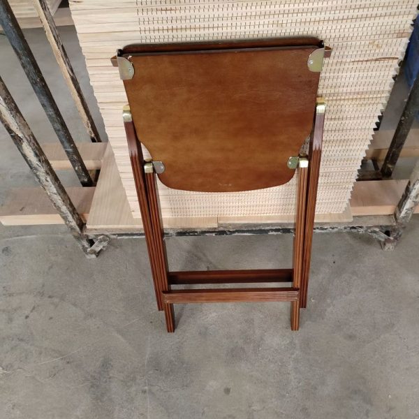 Contemporary Retro Foldable Solid Wood Composite Board Beech Coffee Chair Backrest Armless For Dining Room - Image 5