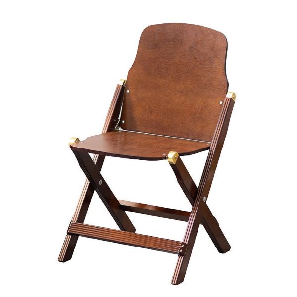 Contemporary Retro Foldable Solid Wood Composite Board Beech Coffee Chair Backrest Armless For Dining Room - Image 14