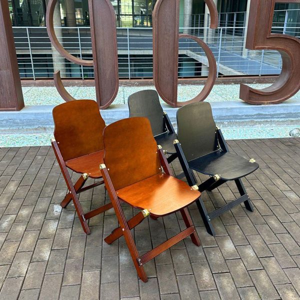 Contemporary Retro Foldable Solid Wood Composite Board Beech Coffee Chair Backrest Armless For Dining Room - Image 9