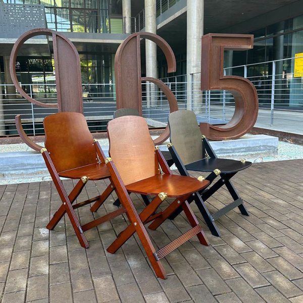 Contemporary Retro Foldable Solid Wood Composite Board Beech Coffee Chair Backrest Armless For Dining Room - Image 10