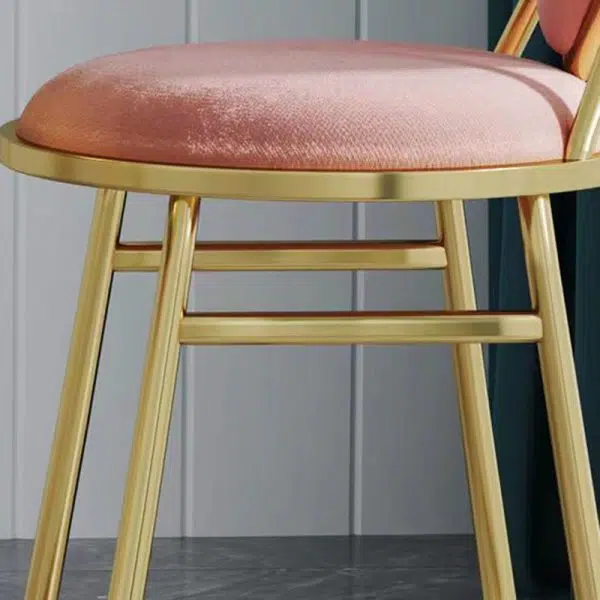 Contemporary Creative Carbon Steel Flannelette Heart Shape Dining Chair Backrest Armless For Dining Room - Image 5