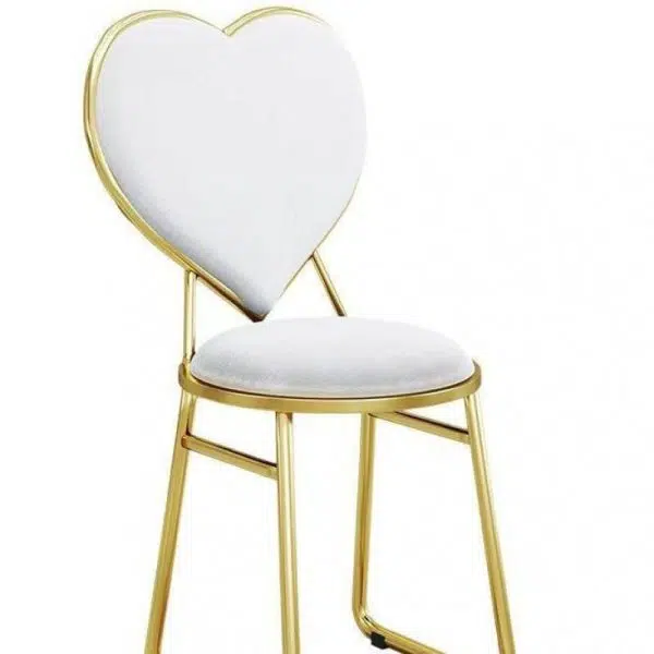 Contemporary Creative Carbon Steel Flannelette Heart Shape Dining Chair Backrest Armless For Dining Room - Image 20
