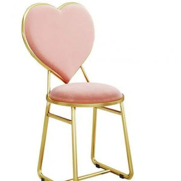 Contemporary Creative Carbon Steel Flannelette Heart Shape Dining Chair Backrest Armless For Dining Room - Image 15