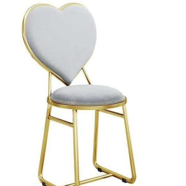 Contemporary Creative Carbon Steel Flannelette Heart Shape Dining Chair Backrest Armless For Dining Room - Image 16