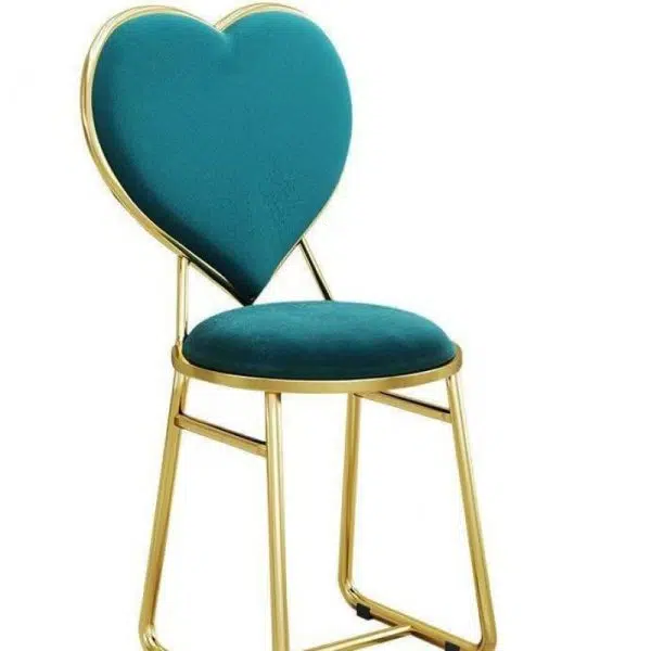 Contemporary Creative Carbon Steel Flannelette Heart Shape Dining Chair Backrest Armless For Dining Room - Image 18