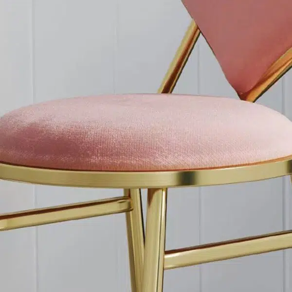 Contemporary Creative Carbon Steel Flannelette Heart Shape Dining Chair Backrest Armless For Dining Room - Image 7