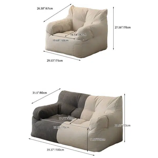 Modern Minimalist Square Tatami Fabric Sofa For Living Room - Image 4
