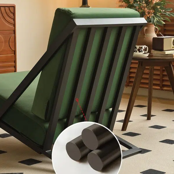 Contemporary Nordic Rectangular Tilt Upholstered Velvet Metal Frame Accent Chair Backrest For Living Room - Image 6