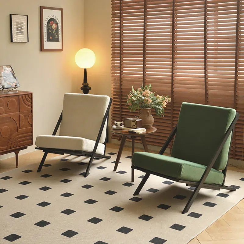 DFM-Chair-FC02818-15-07de1529-20b4-415d-8a25-8d518347f94a.jpg Contemporary Nordic Rectangular Tilt Upholstered Velvet Metal Frame Accent Chair Backrest For Living Room - Image 1