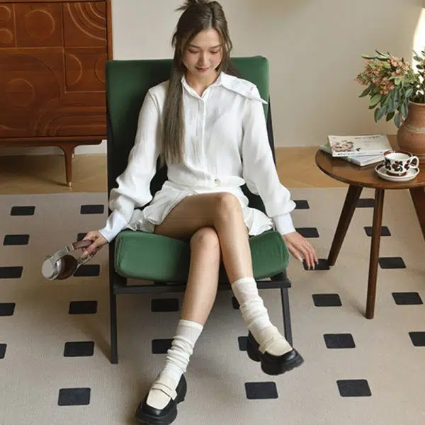 Contemporary Nordic Rectangular Tilt Upholstered Velvet Metal Frame Accent Chair Backrest For Living Room - Image 17